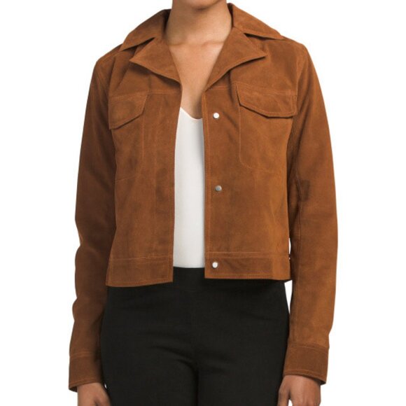 $895 VINCE CALF LEATHER SUEDE UTITLITY MOTO STRUCTURED JACKET SZ S SMALL - Picture 1 of 6
